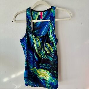 Blue and Green Abstract Women's Tank Top